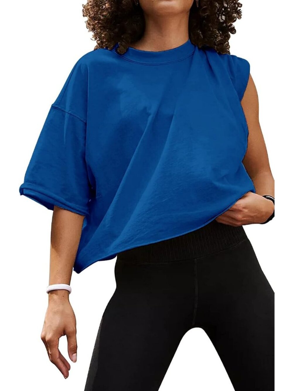Women's Blue Flame Crew Neck Short Sleeve Crop Tops Casual Basic Tees Shirts